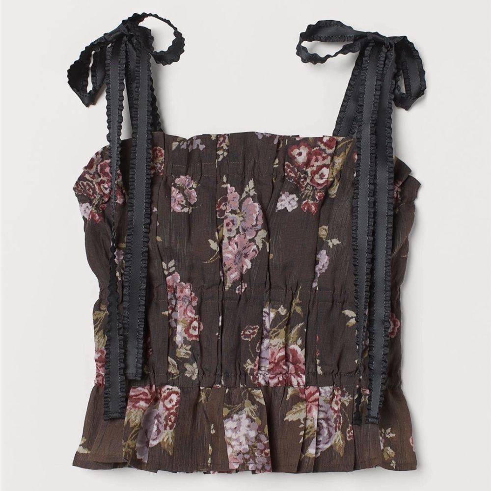 H&M x Brock Collection Ribbon Tie Shoulder Strap Top - XXL - No Longer in Stores